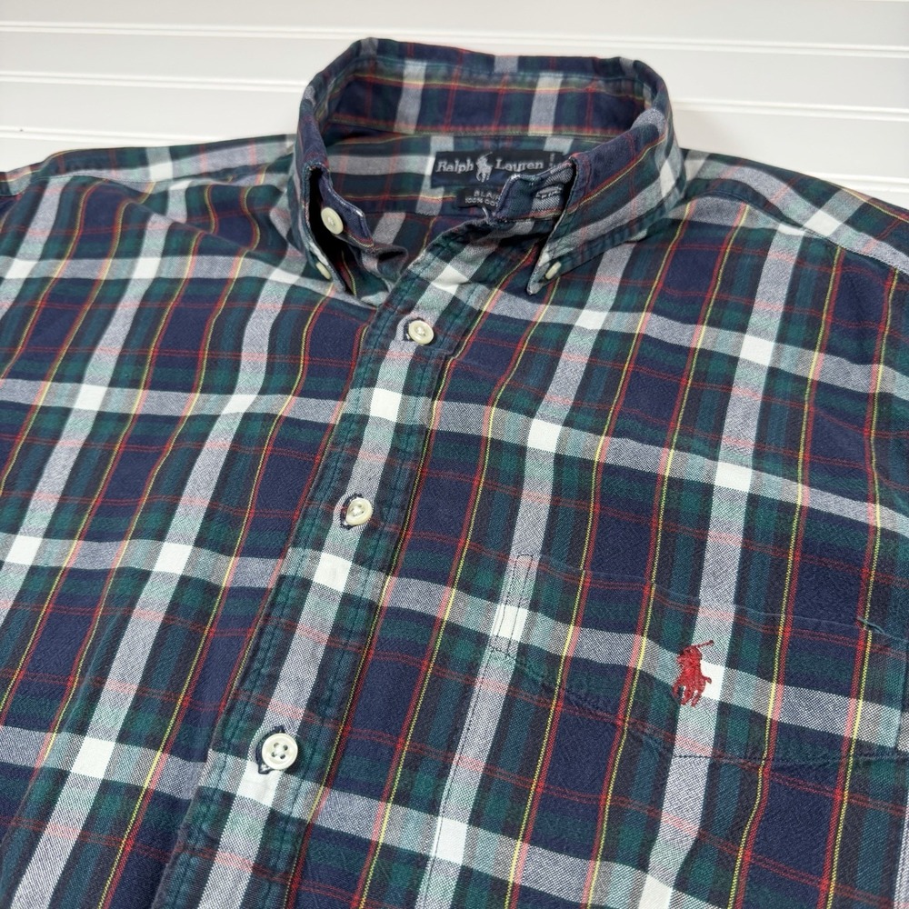 Ralph Lauren‎ Blaire Cotton Button Up Shirt Men's Large Multicolor Plaid GUC